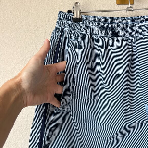 Lululemon Navy White Stripe 9" Pace Breakers Shorts - Picture 3 of 4